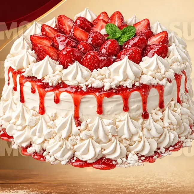 Bolo de morango com suspiro